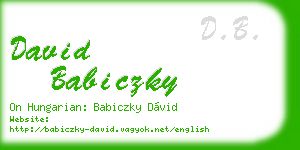 david babiczky business card