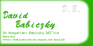 david babiczky business card